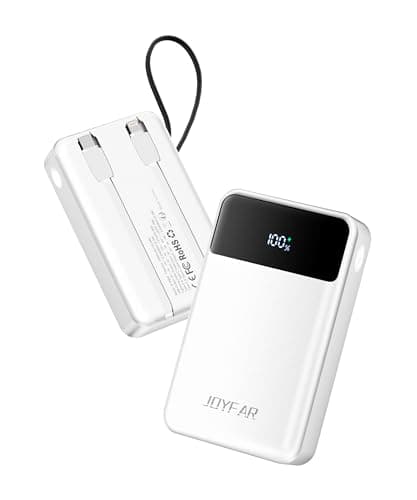 JOYFAR Portable-Charger-Power-Bank Travel Essentials Battery Pack USB C 30000mAh Built in Cable 22.5W Phone Fast Charging Powerbank Compatible with iPhone 16 15 14 13 12 11 iPad Samsung Google (White) - Image 1