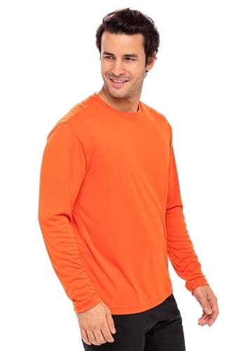 Opna Men's Long Sleeve Moisture Wicking Athletic Safety Work Shirts NEOOR-XL Orange - Image 2