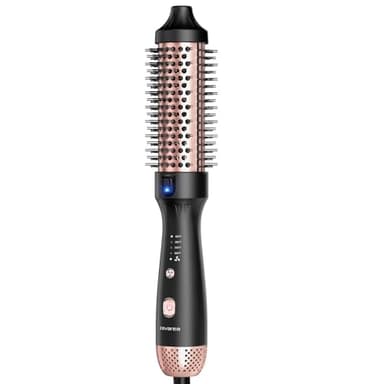 Thermal Brush for Less Damage, Zavarea 1.5 Inch Heated Round Brush for Blowout Look, Heated Styler with Built-in Cooling Air Circulation & Negative Ions & Ceramic, Easy to Use, Dual Voltage, Black - Image 1