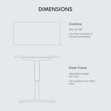 FLEXISPOT EN1 One-Piece Standing Desk 55 x 28 Inches Stand Up Desk Workstation Home Office Computer Height Adjustable Desk (White Frame + Marble Gray Top, 2 Packages) - Image 5
