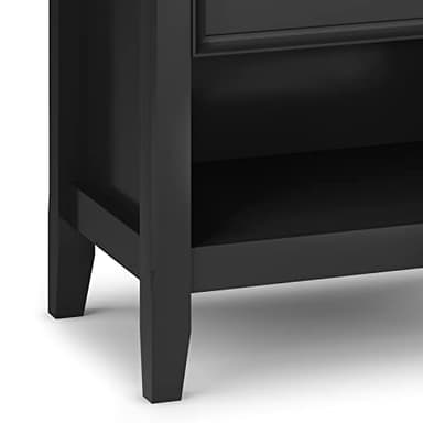 SIMPLIHOME Amherst SOLID WOOD 24 Inch Wide Traditional Bedside Nightstand Table in Black, For the Living Room and Bedroom - Image 9