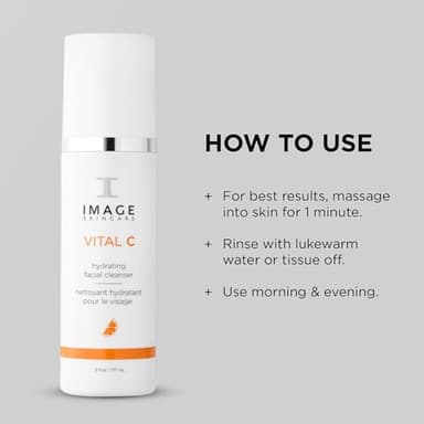 IMAGE Skincare, VITAL C Hydrating Facial Cleanser, Gentle Face Wash with Vitamin C, E and A, 6 fl oz - Image 4