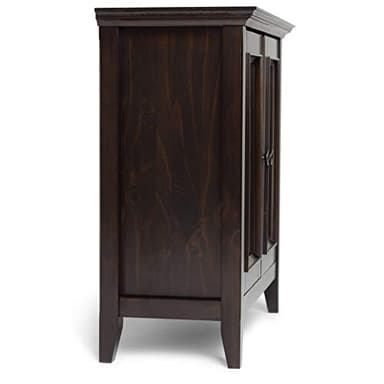 SIMPLIHOME Amherst 32-inch Wide Solid Wood Transitional-Style Low Storage Cabinet in Hickory Brown for Living Room, Entryway, or Dining Area with Adjustable Shelves - Image 8
