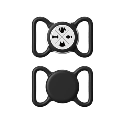 AmxminaID Waterproof Holder for Dog Collar, Tracker Protective Case, Holder for Dog Collar, Silicone Soft Lightweight (Black, Large)