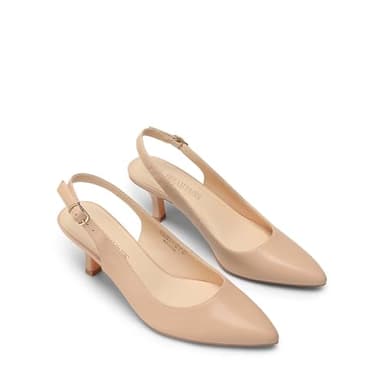 DREAM PAIRS Women's Kitten Heel Slingback Pointed Closed Toe Low Stiletto Heels Dress Bridal Elegant Wedding Pumps Shoes,Size 7,Nude-Pu,SDPU2444W - Image 4