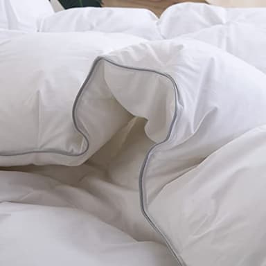 Three Geese Pinch Pleat Waterfowl Feathers Down Comforter King Size Duvet Insert, 1200TC 100% Cotton Fabric, Premium All Seasons White Hotel Warm Comforter with 8 Tabs. - Image 6