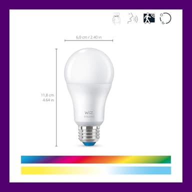 WiZ LED Smart Light Bulbs, Sunset to Sunrise Automation + Motion Detection + Control with Voice or App, Full Color A19 60W 800LM E26 Indoor, Matter Compatible - 3 Pack - Image 2