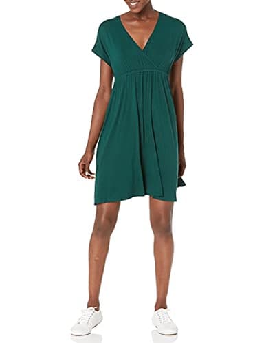 Amazon Essentials Women's Surplice Dress (Available in Plus Size), Jade Green, XX-Large - Image 1