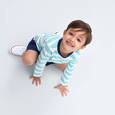 Gerber Boys Toddler 3-Pack Long Sleeve Pocket Tees, Blue Stripes & Solids, 5T - Image 6