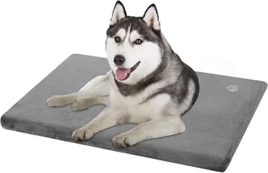 EMPSIGN Stylish Dog Bed Mat Dog Crate Pad Mattress Reversible (Cool & Warm), Water Proof Linings, Removable Machine Washable Cover, Firm Support Pet Crate Bed for Small to XX-Large Dogs, Grey - Image 1