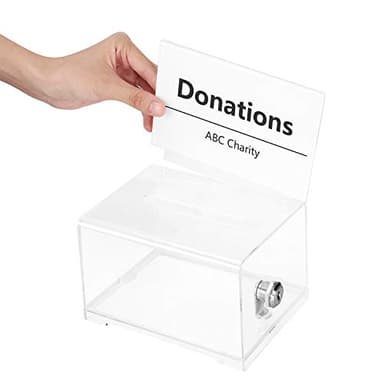 Amazon Basics Ballot Box With Key Lock, Clear - Image 3