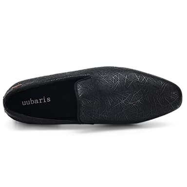 UUBARIS Mens Loafers Dress Slip On Driving Wedding Party Shoes Line Black Size 7 - Image 4