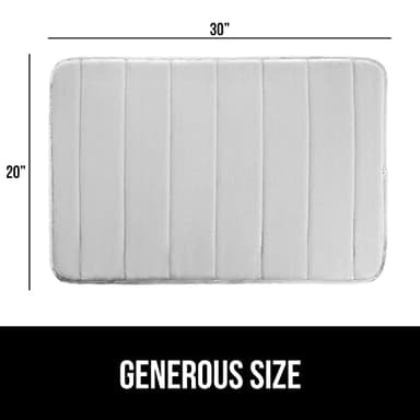 GORILLA GRIP Memory Foam Bath Mat, Soft Absorbent US Designed Bathroom Rug, Gripping Dots Machine Washable Bathmat, Cushioned Floor Mats, Shower Sink Rugs Room Décor Accessories, 30x20 Light Gray - Image 2