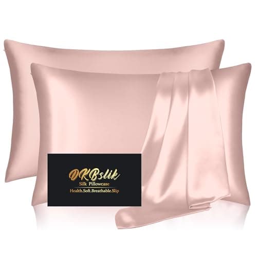Silk Pillowcase 2 Pack, Natural Mulberry Silk Pillow Case, Anti Acne Silk Pillowcase for Hair and Skin, King Size Silk Satin Pillowcase Set of 2 with Hidden Zipper, Gifts for Women Men, Coral - Image 1