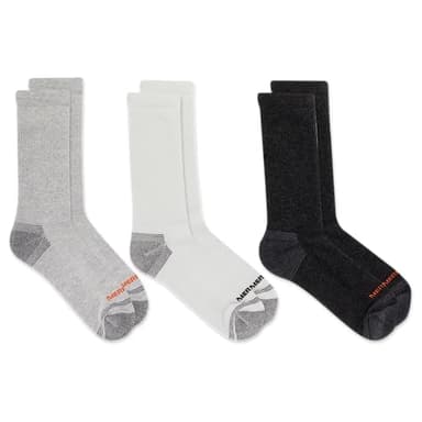 Merrell Unisex Adult Mens And Women's Recycled Everyday Half Cushion - 3 Pair Pack Repreve Hiking Arch Support Breathable Mesh Casual Sock, Crew - Gray Assorted, Medium-Large US - Image 4