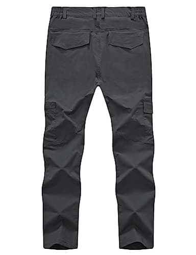 Rdruko Men's Hiking Pants Lightweight Quick Dry Water Resistant Outdoor Travel Work Fishing Pants 6 Pockets (Dark Gray,US 36) - Image 2