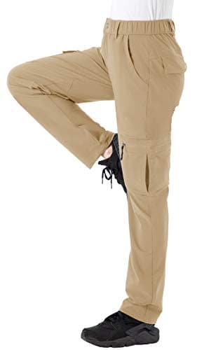 Rdruko Women's Waterproof Hiking Pants Quick Dry Stretch Lightweight Outdoor UPF 50+ Fishing Travel Camping Pants Khaki Large - Image 2