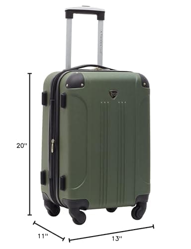 Travelers Club Chicago Hardside Expandable Spinner Luggage, Thyme Green, 20" Carry-On - Image 16