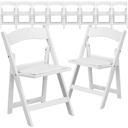 Flash Furniture Hercules Series Kids Padded Folding Chairs for Children, Children's Event Seats with 264-lb. Static Weight Capacity, Set of 10, White - Image 1