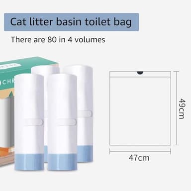 80 Count Waste Bags for Self-Cleaning Cat Litter Box, Replacement Extra Large Cat Litter Box Liners, 4 Rolls Drawstring Trash Bags for Robot, 20 x 18 Inches（4 Packs/80 Counts） - Image 4