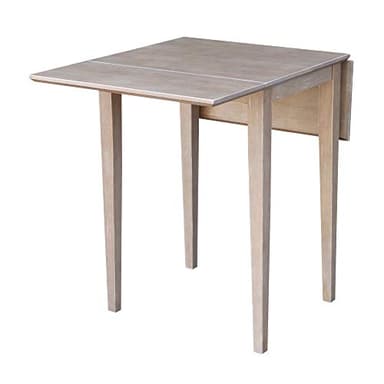 IC International Concepts, Solid Wood Small Drop Leaf Dining Table, Solid Real Wood, Sturdy Parawood,36 X 22 X 29, Minimum Assembly, Washed Gray Taupe - Image 10