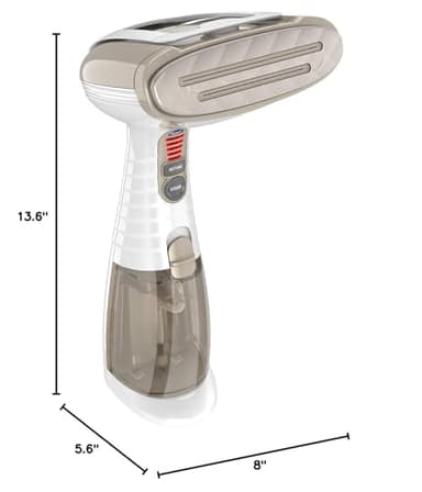 Conair Handheld Garment Steamer for Clothes, Turbo ExtremeSteam 1875W Fabric Steamer, Portable Handheld Design, Strong Penetrating Steam, White/Champagne - Image 9