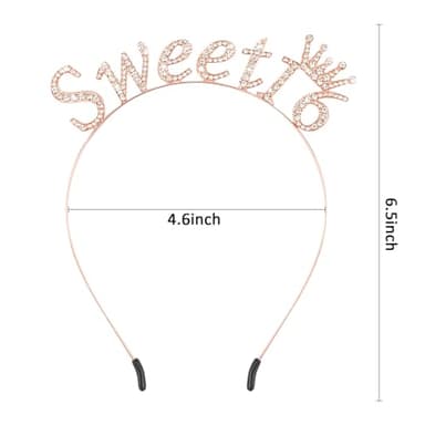 Atoden Sweet 16 Princess Tiara Crown - Rose Gold Birthday Decorations, Party Favors and Gifts for Teen Girls - Image 6