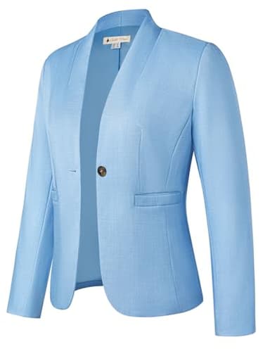 Belle Poque Spring Jackets for Women 2025 Trendy Blazer Jackets Lightweight Blazers for Work Blue Blazers Size 6 - Image 2