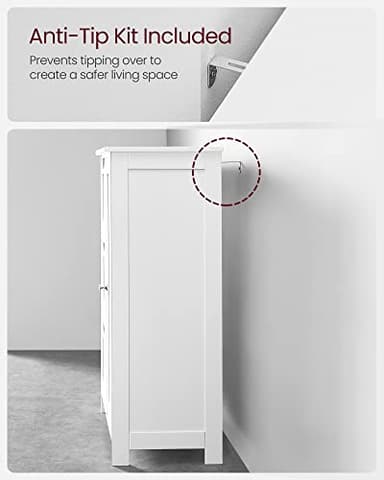 VASAGLE Bathroom Floor Storage Cabinet, Freestanding Bathroom Storage Unit with 3 Drawers, 1 Adjustable Shelf, 11.8 x 23.6 x 31.5 Inches, White UBBC49WT - Image 7