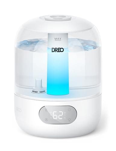 Dreo Humidifiers for Bedroom, 3L Top Fill 30H & 26dB Quiet Runtime for Large Room, Cool Mist Ultrasonic Humidifier with Humidity Sensor, Night Light for Home, Baby, Nursery, Plants, 360° Nozzle, White - Image 1