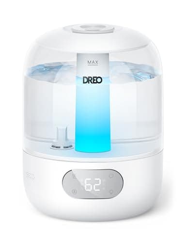 Dreo Humidifiers for Bedroom, 3L Top Fill 30H & 26dB Quiet Runtime for Large Room, Cool Mist Ultrasonic Humidifier with Humidity Sensor, Night Light for Home, Baby, Nursery, Plants, 360° Nozzle, White - Image 1