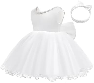 LZH Baby Girls Dress Ruffle Lace Backless Bowknot with Headwear Pageant Party Flower Wedding Dresses - Image 5