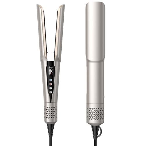 Hair Straightener - 2 in 1 Wet to Dry Hair Dryer and Straightener with High-Speed Airflow + Rapid Heat-Up + Customizable Temperature + LCD Display & Auto Shut-Off + No Heat Damage for All Hair Types - Image 1