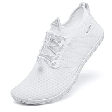 Racqua Men&Women Water Shoes Breathable Barefoot Pool Shoes Outdoor Windsurfing Beach Volleyball Sailing Beach Swim Shoes White 8.5 Women/7.5 Men - Image 1