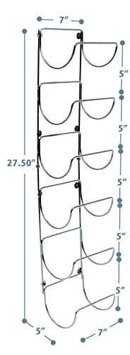 Sorbus Towel Rack Wall Mount – 6 Compartments of Silver Metal Towel Holder for Bathroom Decor Sets, Organizer for Linens, Gym, Rv, Door, Cabinet - Wine Rack Wall Mounted for Kitchen, Bar, Wine Cellar - Image 3
