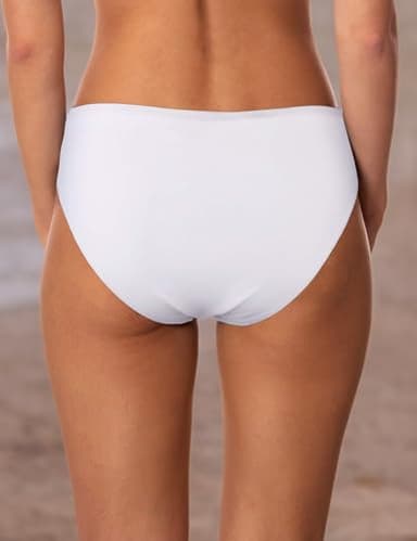 Ocean Blues Women's White Strappy Bikini Bottom Basic Bathing Suit Size X-Large - Image 6