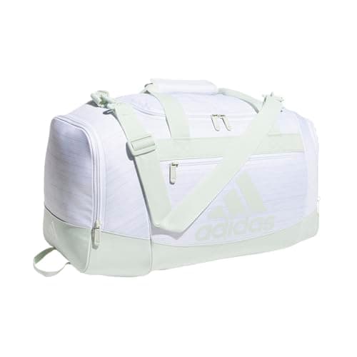 adidas Unisex Defender 4.0 Gym Duffel Bag for Men and Women, Two Tone White-Clear Onix/Linen Green, Small (38L) - Image 1