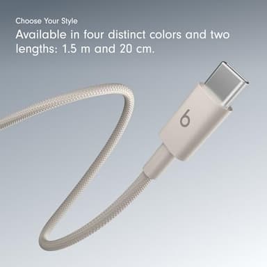 Beats USB-C to USB-C Woven Cable Fast Charging Durable/Tangle-Free Compatible Charger for Apple & Android Devices (1.5 m, 5 ft) - Surge Stone - Image 7