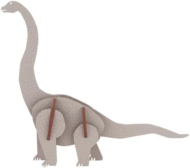 Little & Wood: Woodlet: Medium - Brachiosaurus - Grey, 3D Wooden Kit-Set, Jurassic Dinosaur Puzzle, Easy Assembly Model, Pop Build Fun, Ages 6+ - Image 4
