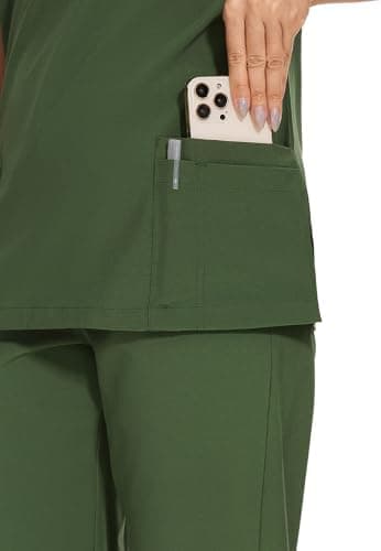 COZYFIT Scrubs for Women Set - Stretch V-Neck Scrub Top & Jogger Pant with 8 Pockets - Image 5