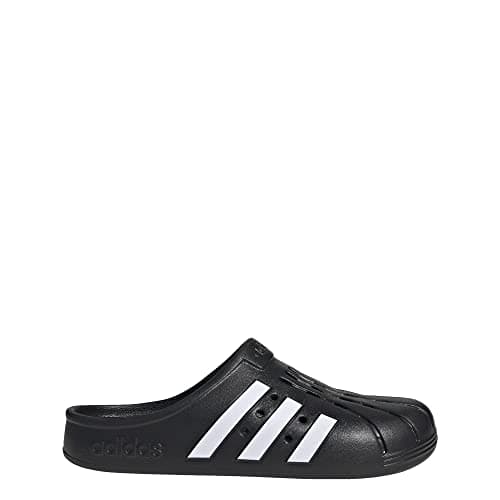 adidas Unisex Adilette Clogs Slide Sandal, Core Black/White/Core Black, 11 US Women/10 US Men - Image 1