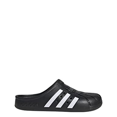 adidas Unisex Adilette Clogs Slide Sandal, Core Black/White/Core Black, 10 US Women/9 US Men - Image 2
