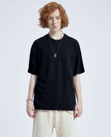 3 Pack Men's Oversized T-Shirts Heavyweight Cotton Tee Crew Neck Short Sleeve T Shirts Loose Fit Basic Essential Soft Classic Tees (BK-3pc,XL) - Image 2