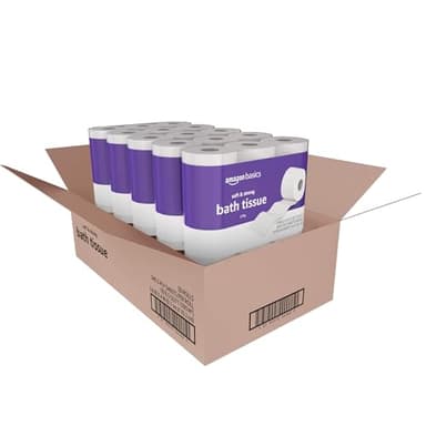 Amazon Basics Soft and Strong 2-Ply Toilet Paper, 30 Ultra Rolls = 120 Regular Rolls, Unscented, 340 Sheet (30 Rolls) - Image 4