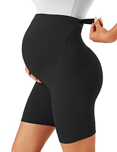 BONVIGOR Maternity Shorts Over The Belly - 5" Biker Workout Yoga Active Athletic Pregnancy Short Pants Lounge Pajama - Image 4