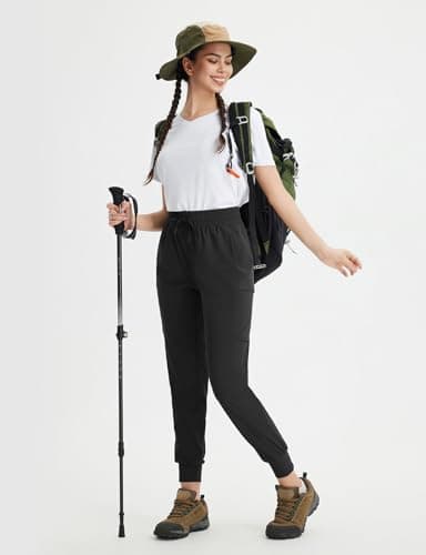 baleaf Joggers for Women Hiking Pants with Pockets Lightweight Cargo Jogger Quick Dry Sweatpants Outdoor Clothing Black S - Image 6