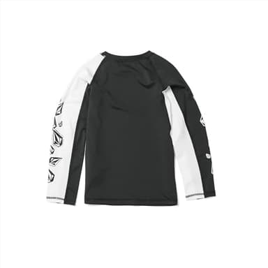 Volcom Boys' Stone Jester Lycra Long Sleeve Rashguard 50+ Uv Protection Swim Shirt, Black White - Image 2