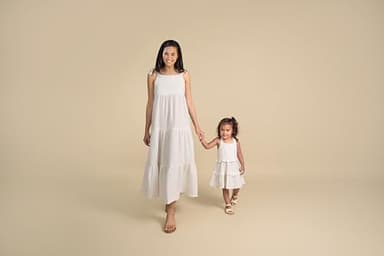 Modern Moments by Gerber Baby Girls' Women Mommy and Me Gauze Dress, Tan Gingham, Medium - Image 4