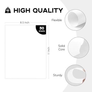 50 Sheets White Cardstock 8.5 x 11 Certificate Paper, Goefun White Card Stock Printer Paper for Invitations, Menus, Wedding, DIY Cards - Image 2