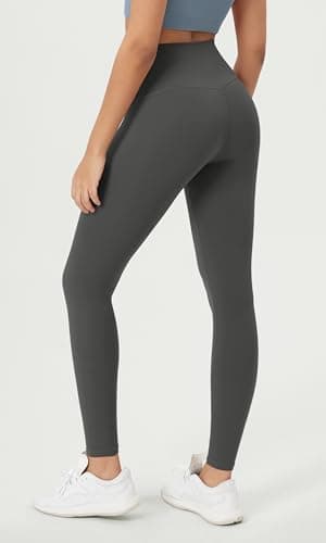 ODODOS Buttery Soft Lounge Yoga Leggings for Women Full Length 28" High Waist Yoga Pants, Charcoal, Small - Image 2